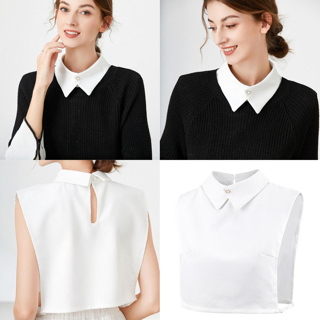 Elegant Lapel Collar Neck Cover Adjustable Turn Down Collar Insert for Women Office Clothing Accessory Neck Decoration
