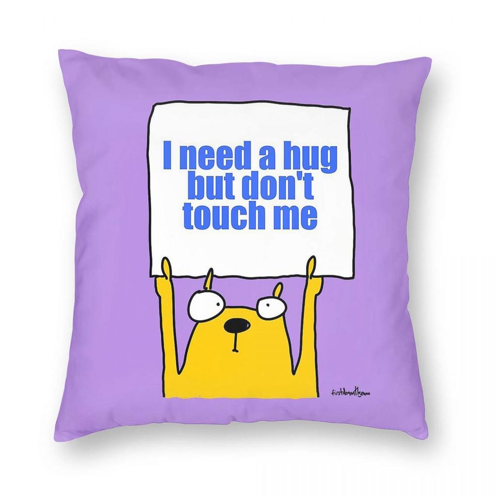 Need A Hug Dont Touch Me Square Pillowcase Polyester Linen Velvet Printed Zip Decor Car Cushion Case