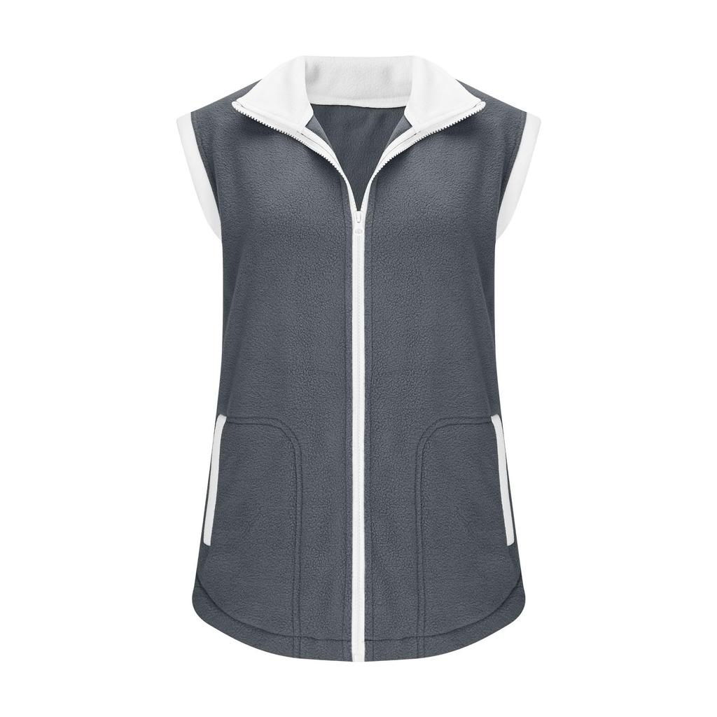 Women's Jacket With Zipper And Hooded Casual Vest Coat