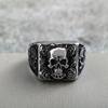 Vintage Stainless Steel Punk Style Solid Skull Halloween Ring