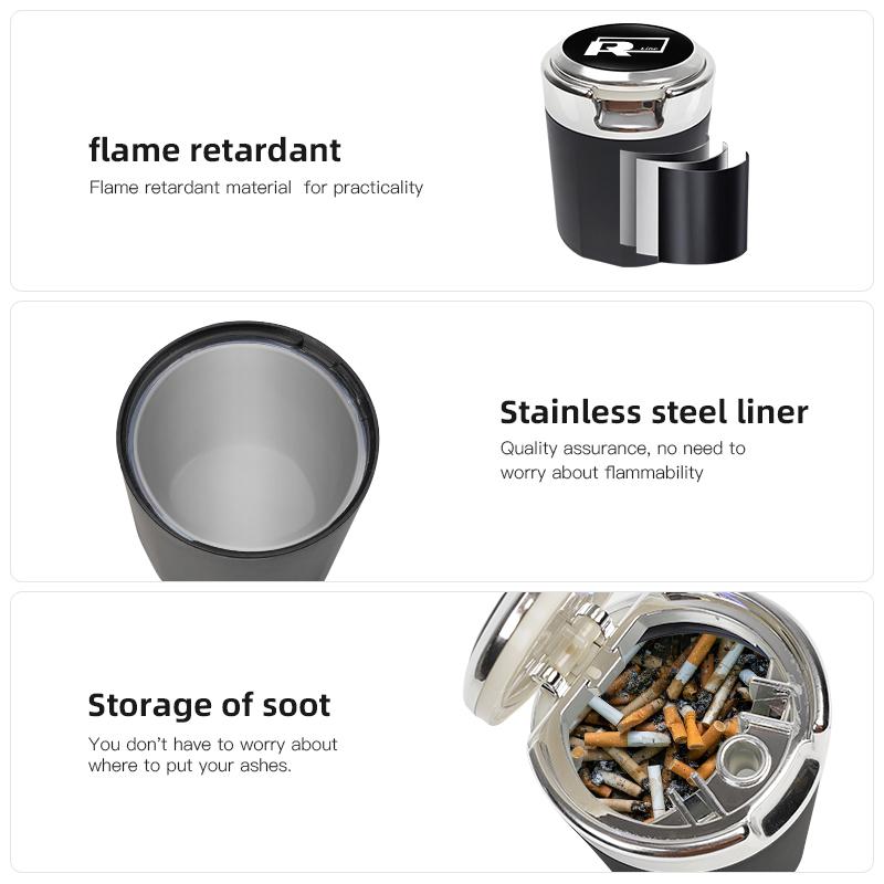 T312026 Hot VOLKSWAGEN Car Interior Ashtray Portable Garbage Box Storage Barrel For VW RLine Golf Tiguan Jetta Transporter Passat P