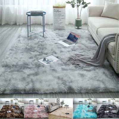 Soft Tie-Dye Carpet Floor Mat Fluffy Antiskid Area Rug Home Living Room