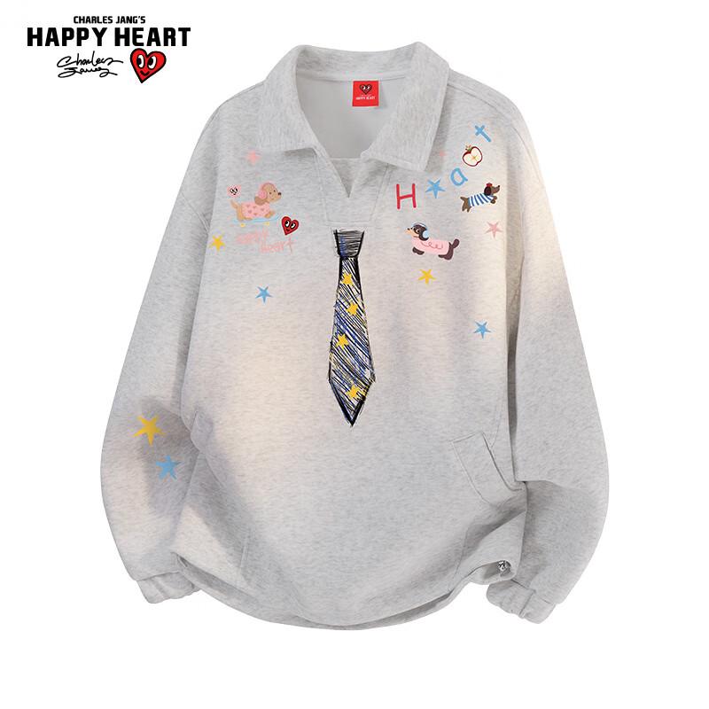 Men s Charles Puppy Tie Print Henley Sweatshirt 2XL