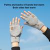 USB Heated Gloves Fingerless for Men Women Acrylic Fiber Electric Hand Warming Gloves for Winter Skiing Gaming Light Gray