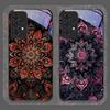 Vintage Mandala Lotus Flower Pattern Tempered Glass Phone Case for Samsung Galaxy A56 A72 A55 A54 A53 A52 A36 A15 A14 A13 Cover