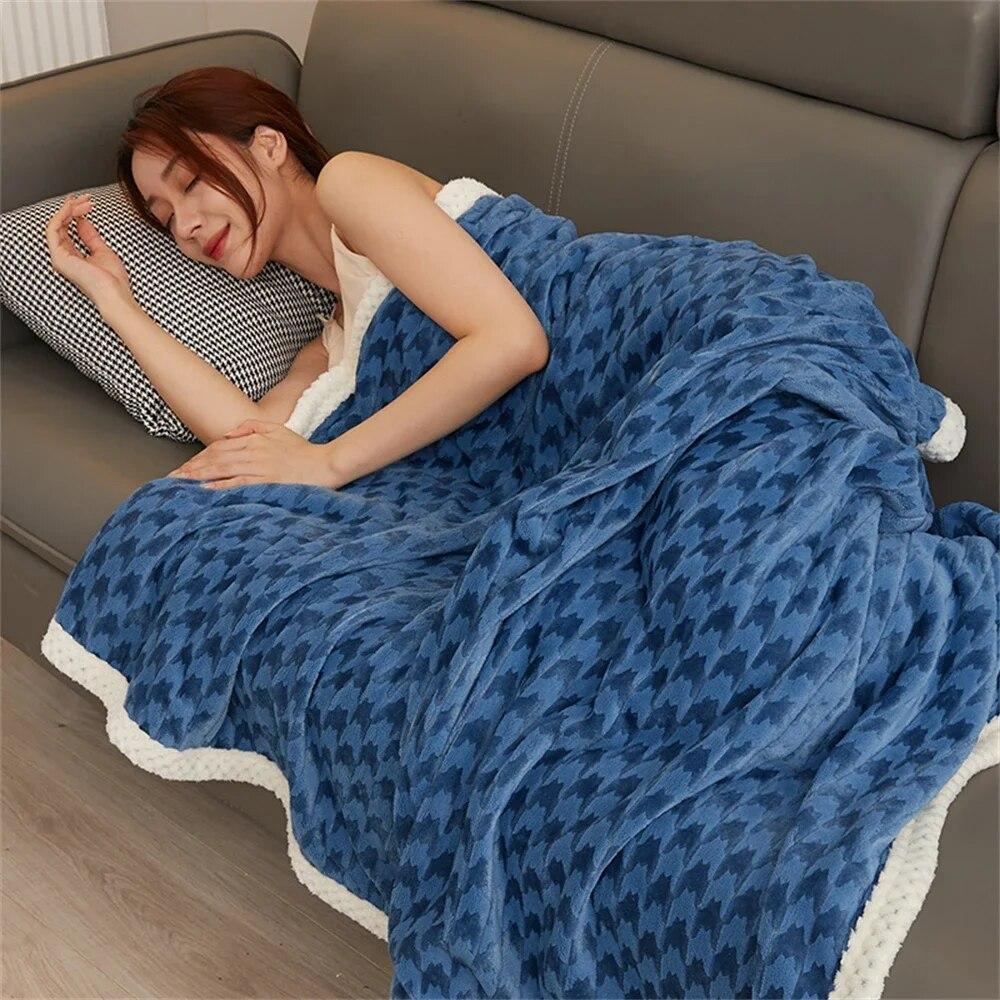 Thickened Blanket Soft Bedspread Shawl Blankets Portable Sofa Napping Warm Bedding Throw Blanket Bedroom Decoration Bed Cover