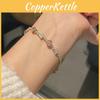 Minimalist Floral Zircon Copper Bracelet For Women With Elegant Design