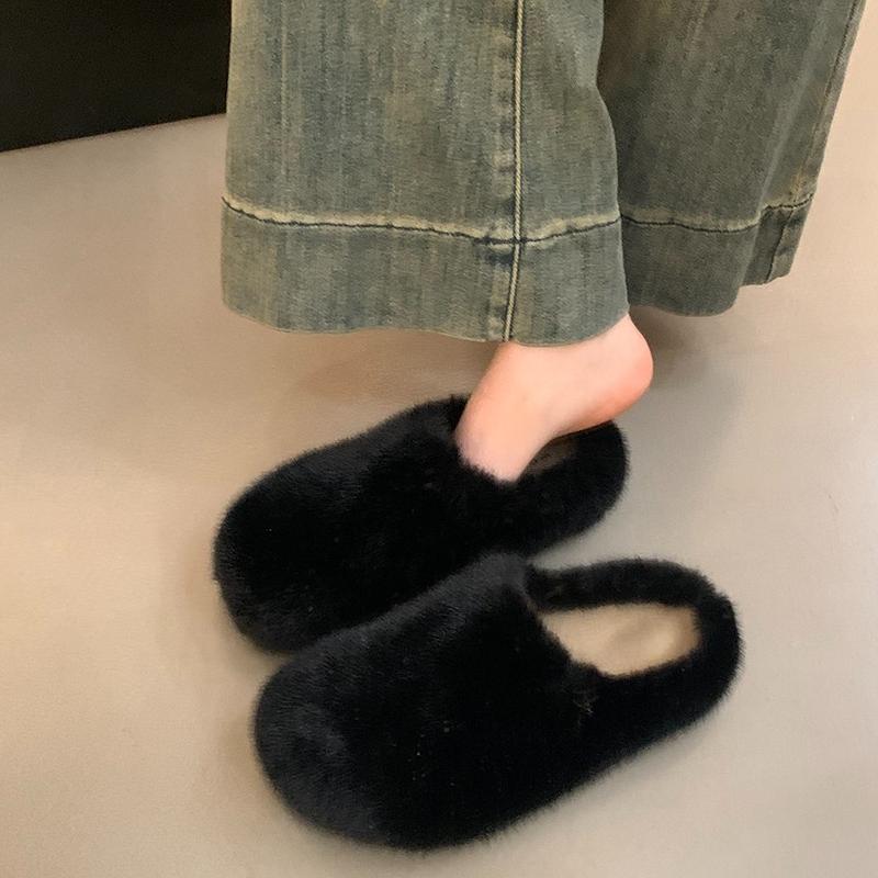 Mode Winter Damen Warme Cartoon Hauspantoffeln Prägnante Schuhe mit runder Zehenpartie Damen Komfort Schlafzimmer Ballerinas Pantoletten