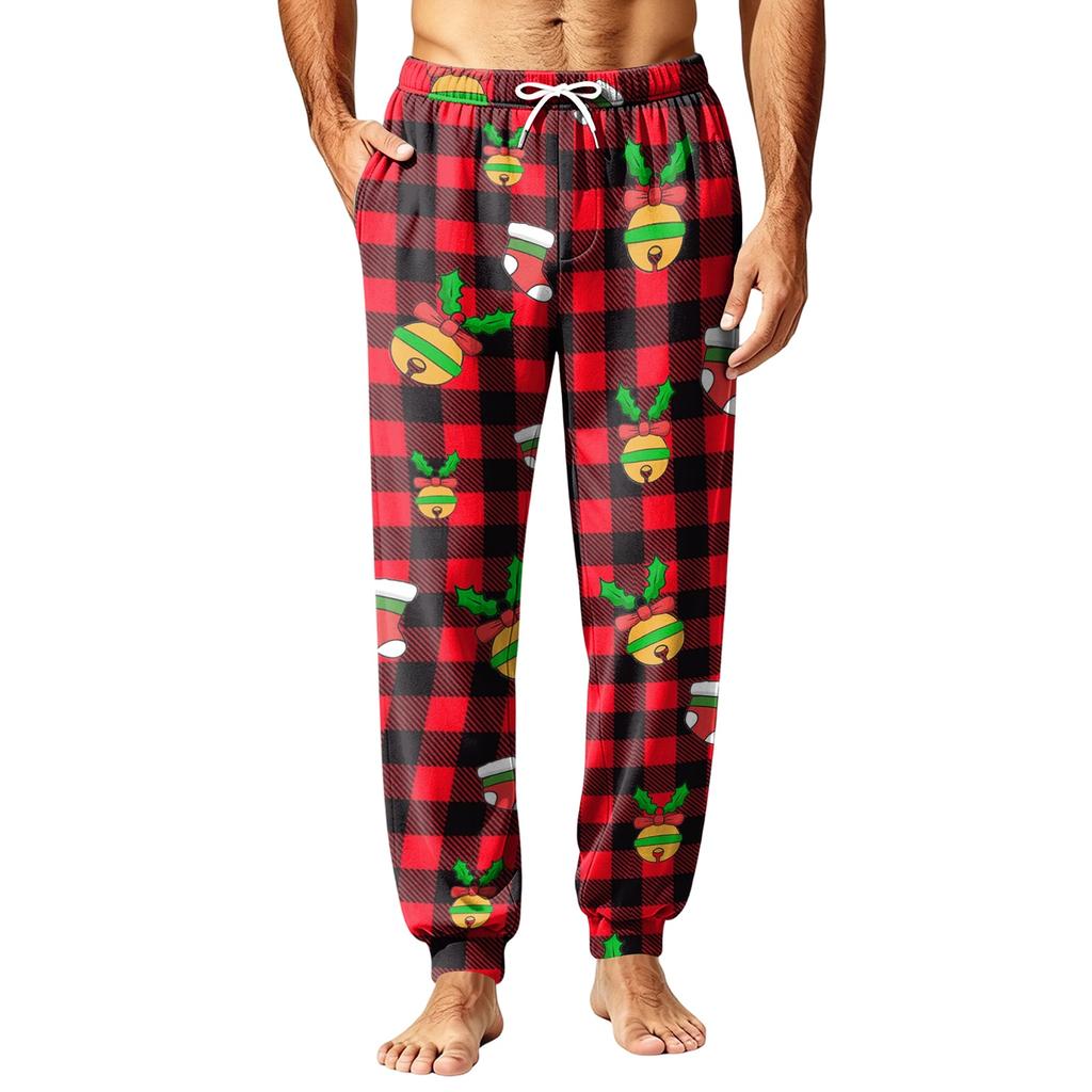 Heren Kerstprint Thermische Pyjamabroek voor Herfst Winter