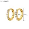 925 Silver Needle Crystal 9mm Small Hoop Earrings for Women Minimal Huggie Earrings Colorful Zircon Piercing Earrings Jewelry
