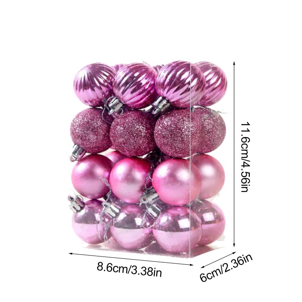 Christmas Tree Balls Ornaments Pumpkin Ball Pendants 3CM Shiny Decorations Hangings Bauble Pendants Shatterproof Ornaments Set