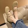 White versatile skirt round head light mouth thick heel Mary Jane shoes women's 2025 new summer retro French single shoes