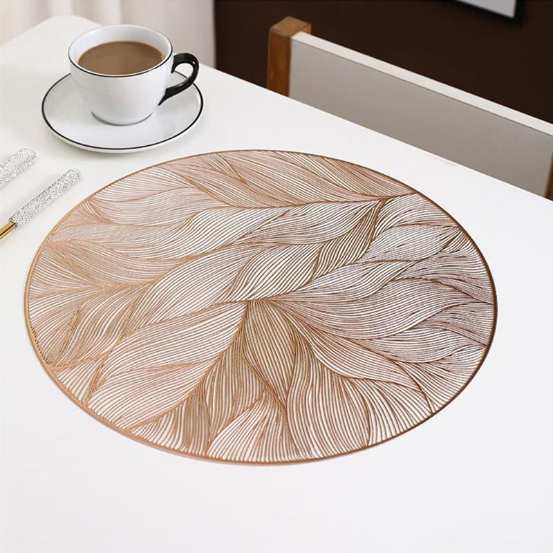 

1 шт. 38x38 см круглый светлый роскошный коврик под тарелку ПВХ обеденный стол домашний декор защитный коврик термостойкий коврик 38x38cm розового золота