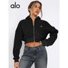 Felpa con cappuccio da yoga foderata in pile da donna, manica lunga, top sportivo, per allenamento invernale, abbigliamento casual