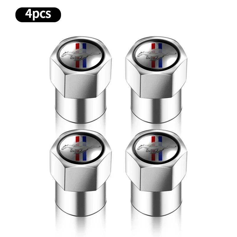 

Car Sticker Ford 4Pcs Car Logo Metal Wheel Stem Covers Tire Valve Caps Decoration For Ford Mustang GT500 GT350 Cobra Shelby Focu