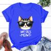 New Cat Don'T Stress Meowt Printed T Shirt Women Teens Fashion Hip Hop Harajuku Casual Short Sleeve Unisex Tops Tees
