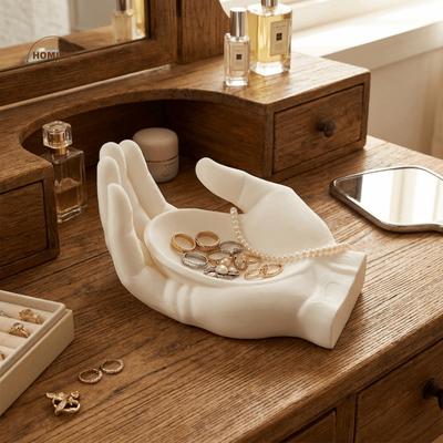 Palm Shaped Jewelry Storage Tray 3D Printing Plastic Jewelry Display Plate Decorative Minimalist Palm Ornament Key Ring Storage