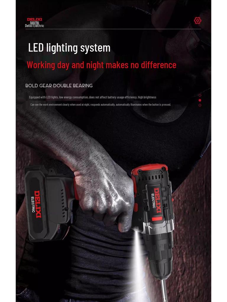 Delixi Lithium Rechargeable Multifunctional Hand Drill & Electric Screwdriver Tool