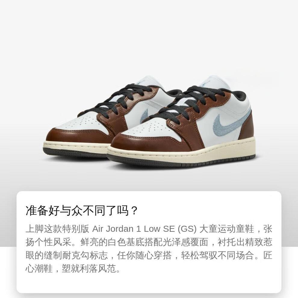 Jordan 1 Low SE Mocha Blue Grey GS FQ8156-142