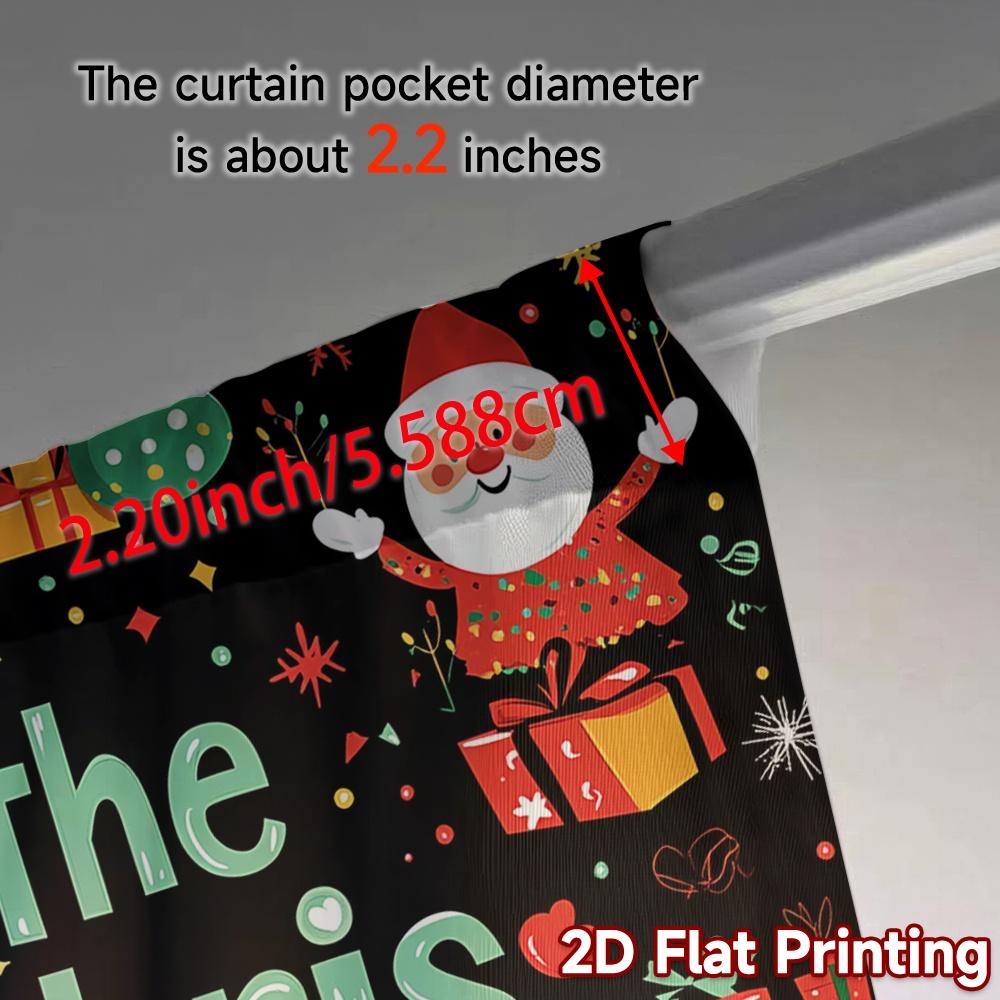 2pcs,Curtains Christmas Party Fun Santas (2) Popular Curtains&Window Treatment Machine Washable Fabric Curtains Gifts Use for