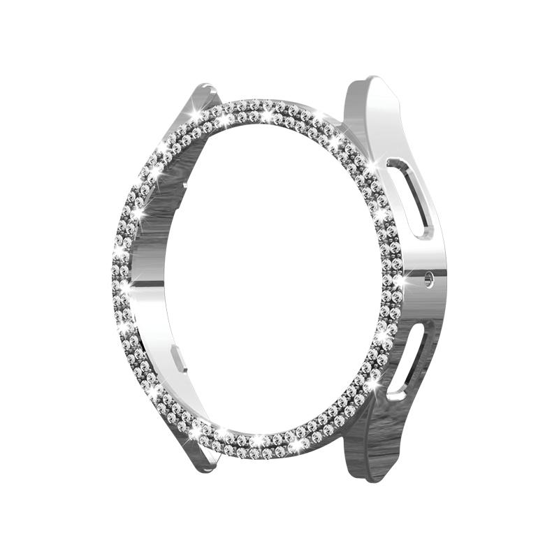 Bling Case For Samsung Galaxy Watch 6 44mm 40mm PC Hollow Frame Protective Double Diamond for Galaxy Watch 6 Case Accessories