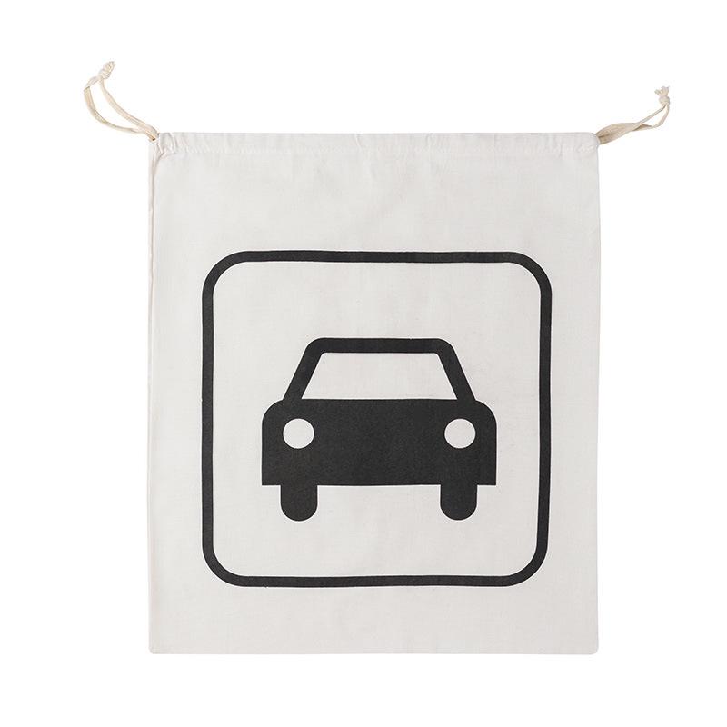 Custom Logo Cotton Drawstring Canvas Pouch - Clothes Storage Linen Bag