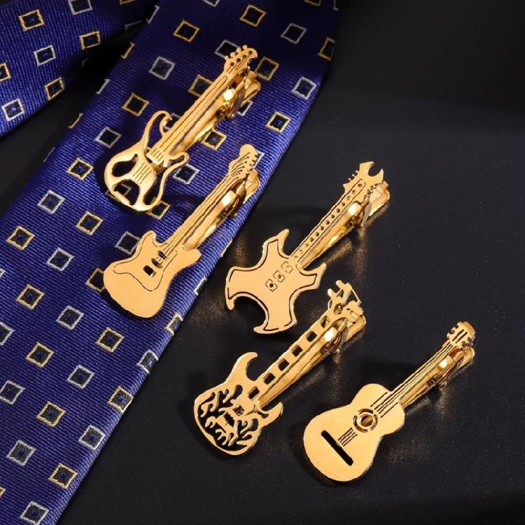Kreativní spona na kravatu s motivem kytary a piana pro muže, kovová spona na kravatu s hudebním nástrojem, spona na kravatu, klipy, přezka pro svatbu, obchod, denní nošení