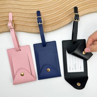 Luggage Tags PU Leather Suitcase ID Address Name Holder Baggage Boarding Tags Women Men Travel Accessories Portable Label