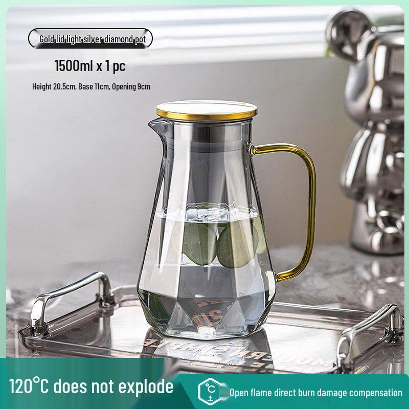 ZISIZ Heat-Resistant Glass Pitcher with Tea Infuser