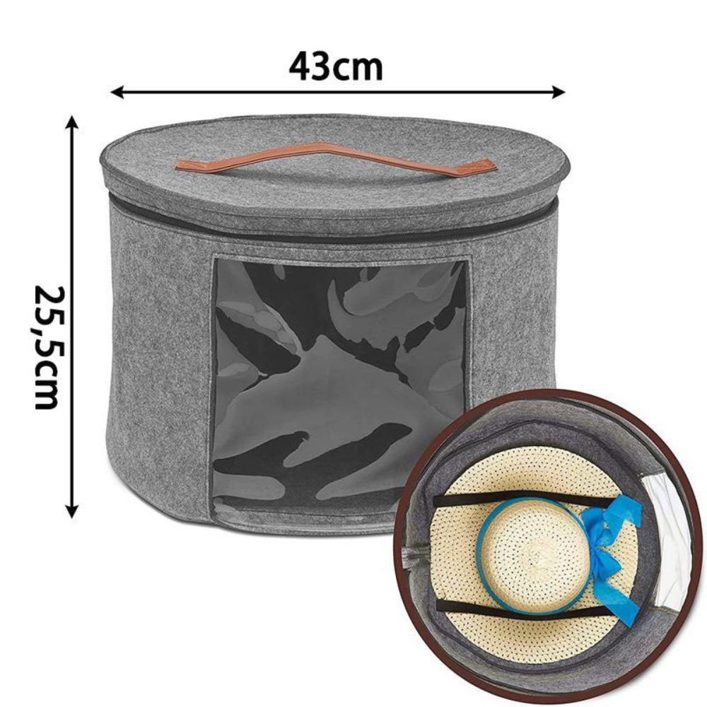 Felt Material Hat Storage Box Portable Clothes Scarf Children's Toys Dustproof Storage Case Foldable Organizer for Home Travel