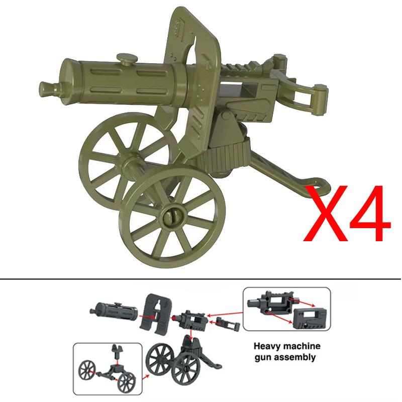 Military Building Blocks Soldier 88mm Flak Gun Cannon Rocket Artillery Military Army War Weapons NSV Backpack Assembly Brick Toy
