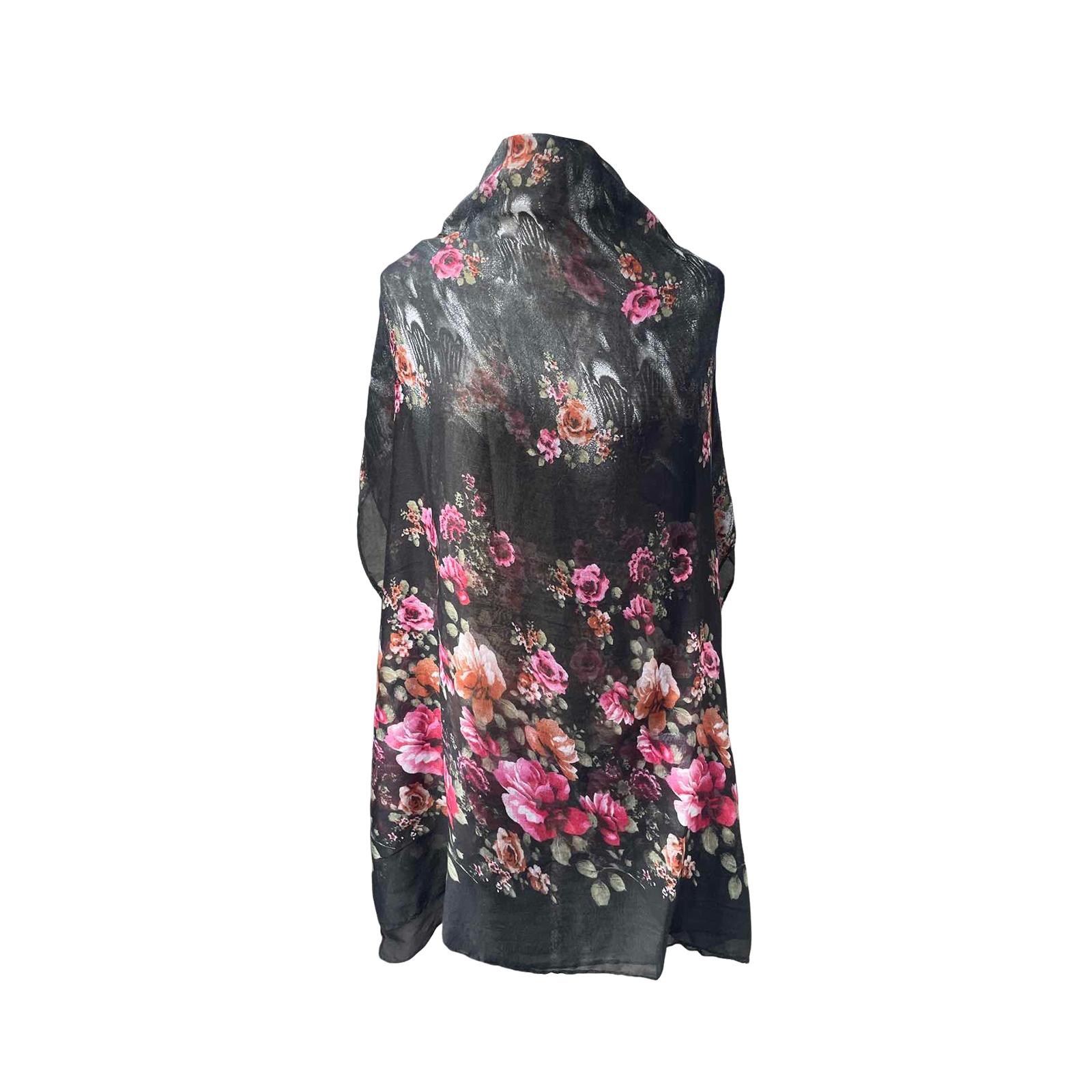 Модные женские шарфы-шальки, принтованные шарфы, аксессуары для женских шарфов чёрный