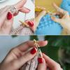 10pcs Crochet Rings for Finger Adjustable Size Yarns Knitting Rings Open Finger Rings Colorful Crocheted Finger Holders