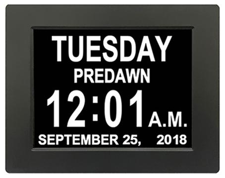 Desk Wall Alarm Digital Clocks 7 Inch Electronic Day Calendar with Video Playback Acrylic Frame for Senior Dementia Alzheimer's