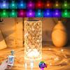 LED Crystal Desk Lamp Projector Bedside Atmosphere Light 3/16 Color Touch Adjustable Night Light Diamond Small Night Light Romantic Hand Gift