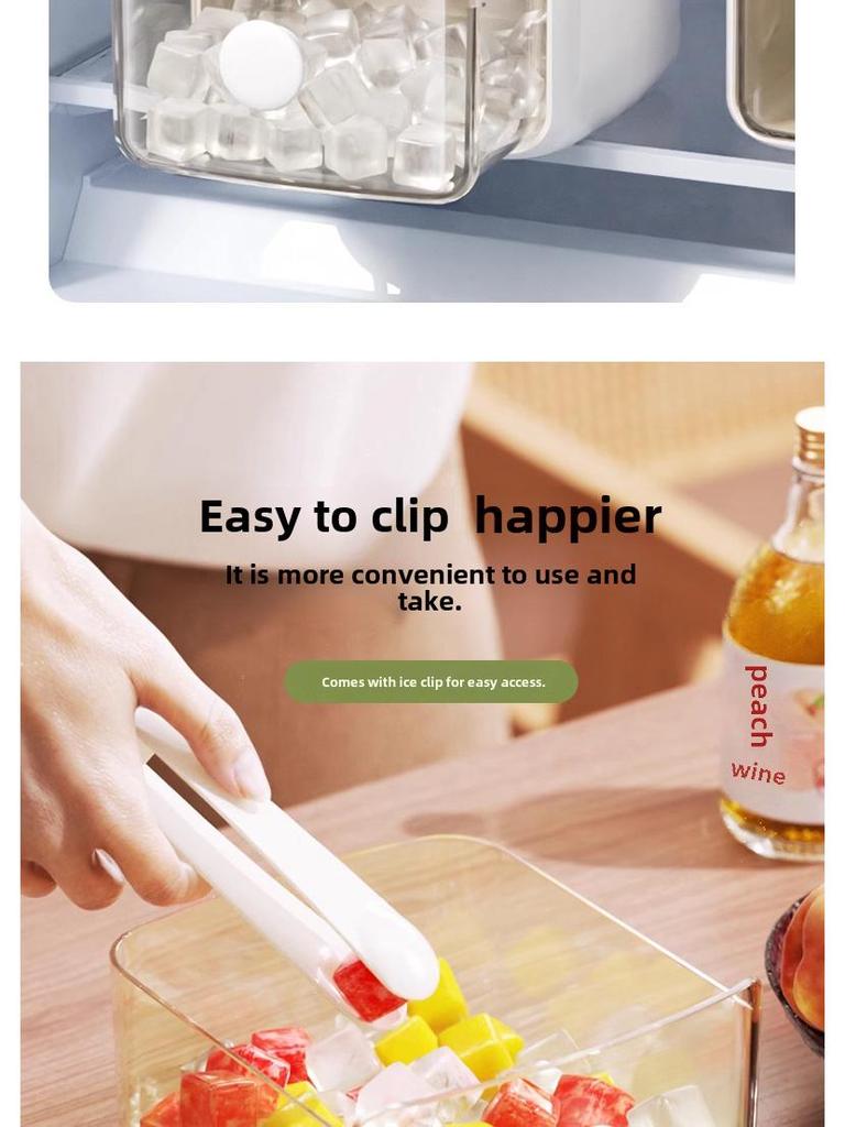 Molde de Bola de Gelo de Grande Capacidade - Caixa de Armazenamento de Gelo Doméstica de Grau Alimentar