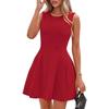 Ärmelloses einfarbiges Kleid Damen Taille Neuer sexy Stil