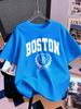 Boston 1630 Persönlichkeit Kunst Drucke Kurzarm T-Shirts Damen Baumwolle Sommer T-Shirts Weich Locker Rundhals Oberteile Basic Kleidung