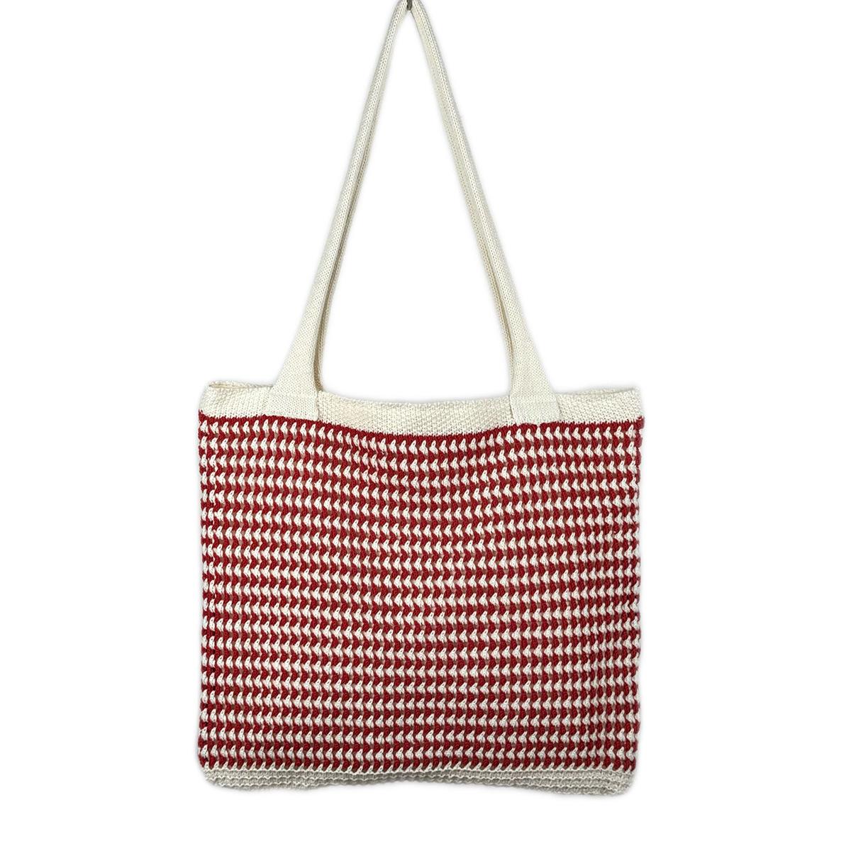 Women s Forest Style Canvas Knit Bag - Versatile, Large-Capacity, Woven Shoulder Bag