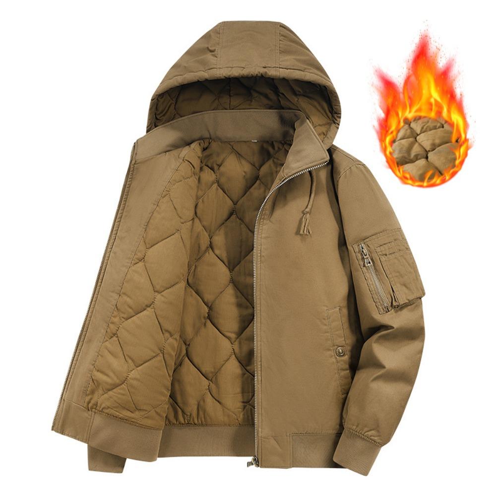 

Winter New Men Cotton Jacket Men Warm Thick Windproof Coat Outdoor Pockets Tactical Zip Parkas Detachable Hat Bomber Jacket Male 4XL
