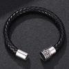 Leather Bracelet Of Men Charm Stainless Steel Clasp Hand Bracelet For Male Bangles Wrist Band