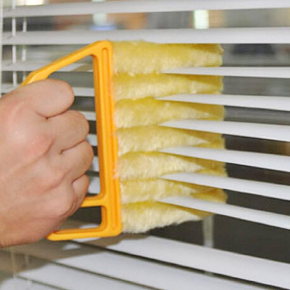 Blind Cleaner Brush , Blinds Dust Shutters , Mini Washable & Removable Window Air Conditioner Duster With 7 Slat Handheld Household Kitchen Cleaning