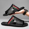 2024SYYTL Men's Summer Leisure Beach Sandals Outdoor Slide Walking Comfortable Lightweight Leather Fashion Luxury Designer