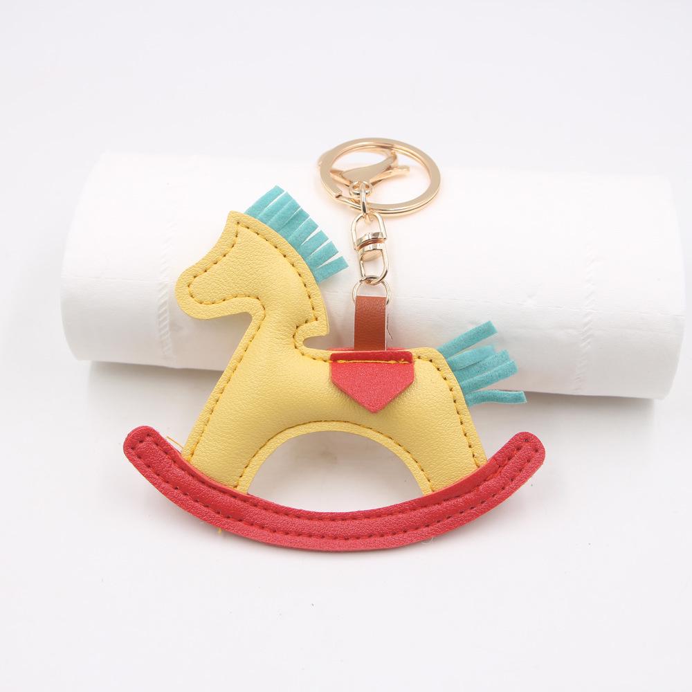 Creative Rocking Horse Boutique Pendant: Carousel Cotton Pony Keychain & Jewelry Chain