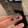 Personality Versatile Blue Star Ear Buckle Female Sweet Cool Spice Girl Temperament Niche Design Sense Earrings Earrings