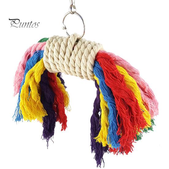 Parrot Colorful Cotton Rope Pet Bird Chew Climb Biting Hanging Toy Cage Decor