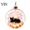 Halloween Hanging Ornaments Ball Ornament, Clear Sphere Decoration with Black Cat Bat Holiday Scene Window Pendants Skeleton, Festive Bauble for Home