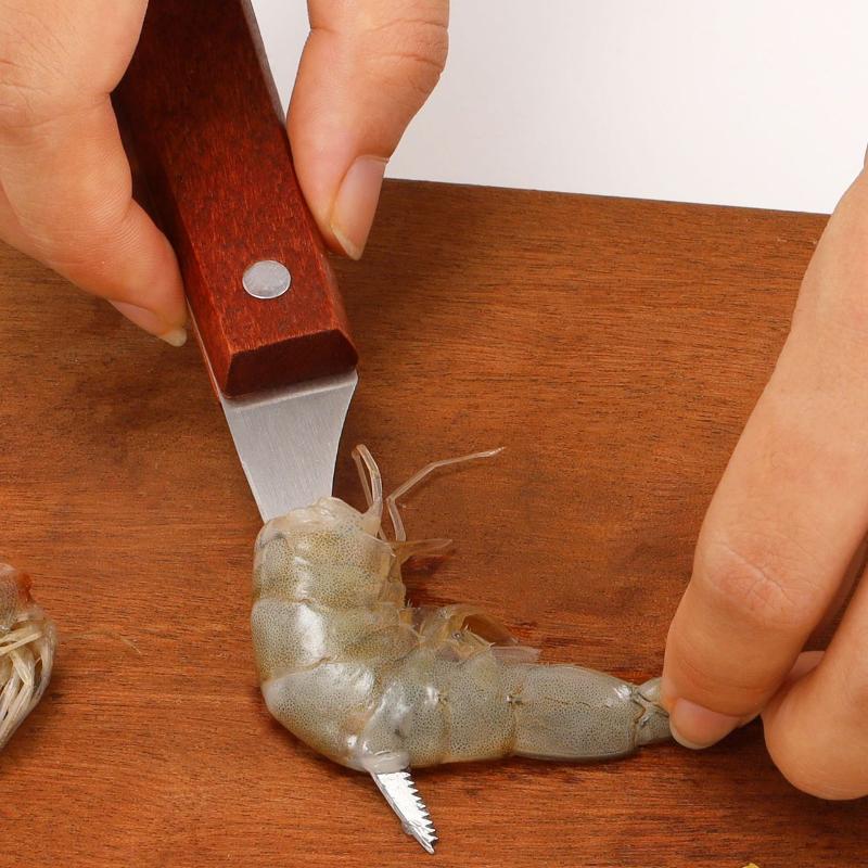 1ks Nerezová ocel Nůž na nitě na krevety Řezačka na vlasec na krevety Čisté nože Nářadí na mořské plody Kuchyňské potřeby