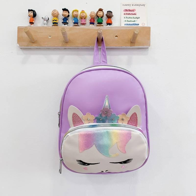 Unicorn Print Fashion Sequins Cartoon Kids School Backpack With Curved Straps