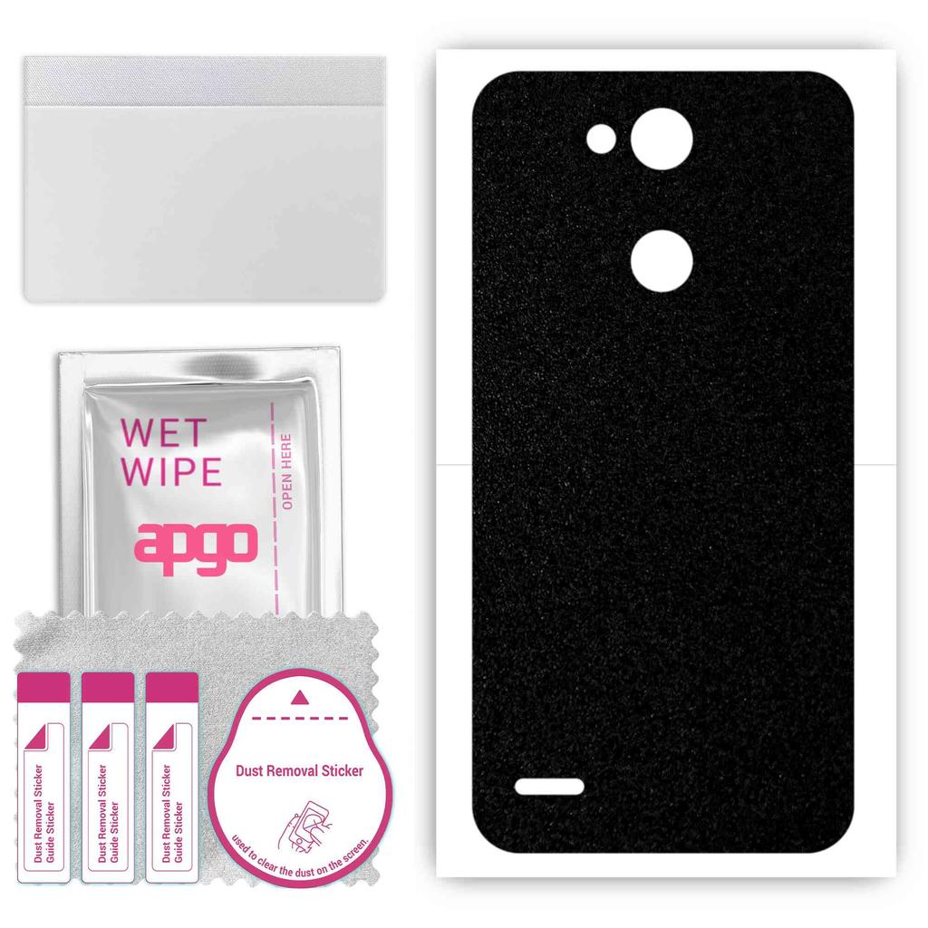 apgo Protective Skin Sticker for the back compatible with LG X power 3, Wrap Film, Foil, Vinyl - Pattern Matte Black